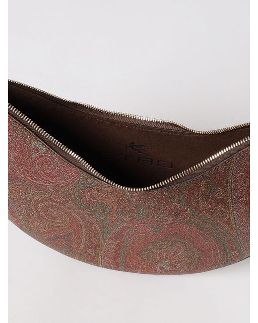 Etro Brown Essential Paisley Print Coated Cotton Bag