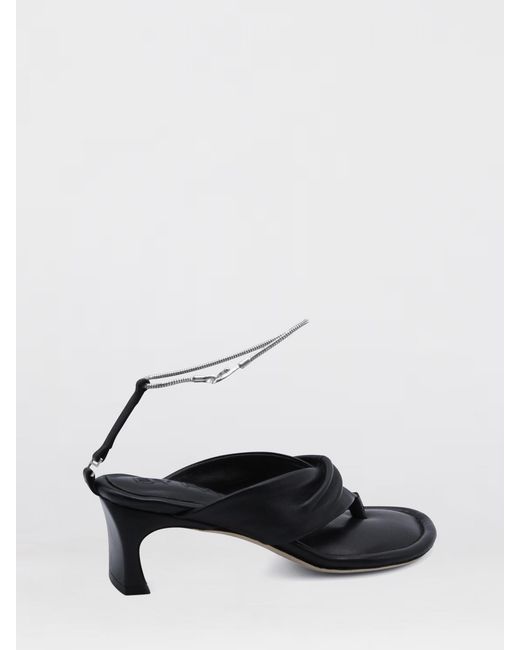 By Far White Draped Leather Sandals