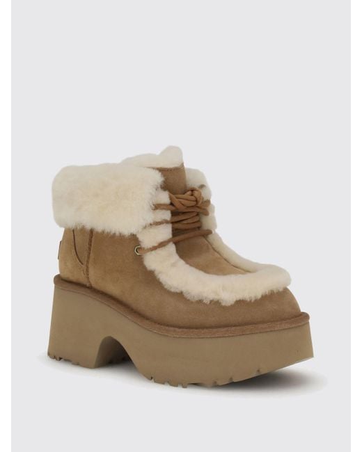 Botines Planos Mujer Ugg de color Natural
