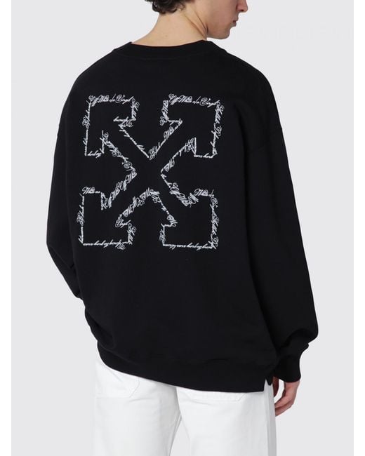 Off-White c/o Virgil Abloh Black Crew Neck Sweatshirt With Arrow Logo for men
