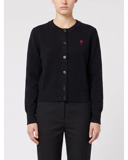 AMI Blue Crewneck Cardigan