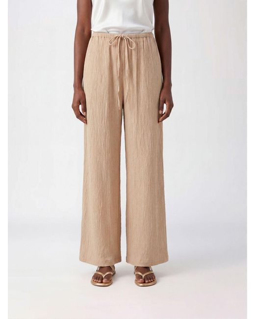 By Malene Birger Natural High-Waisted Wide-Leg Palazzo Trousers