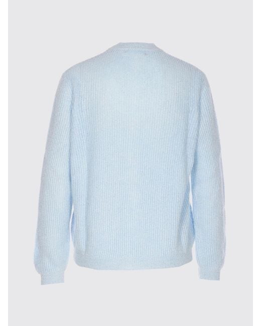 Fabiana Filippi Blue Alpaca Mohair Wool Cardigan