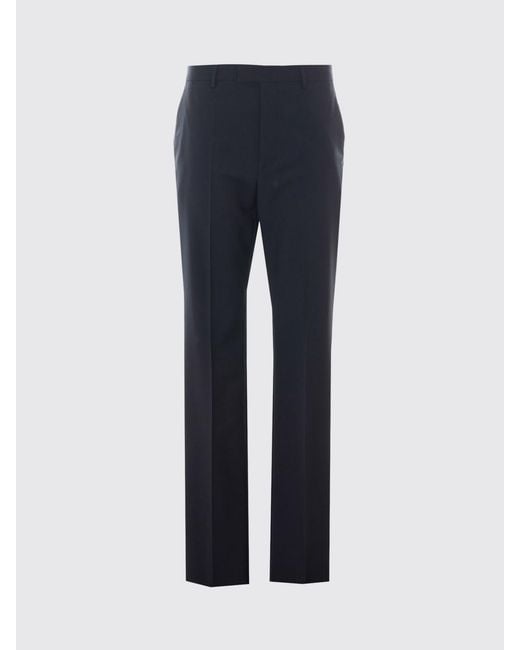 Valentino Garavani Blue Slim Fit Wool Blend Tailored Trousers for men