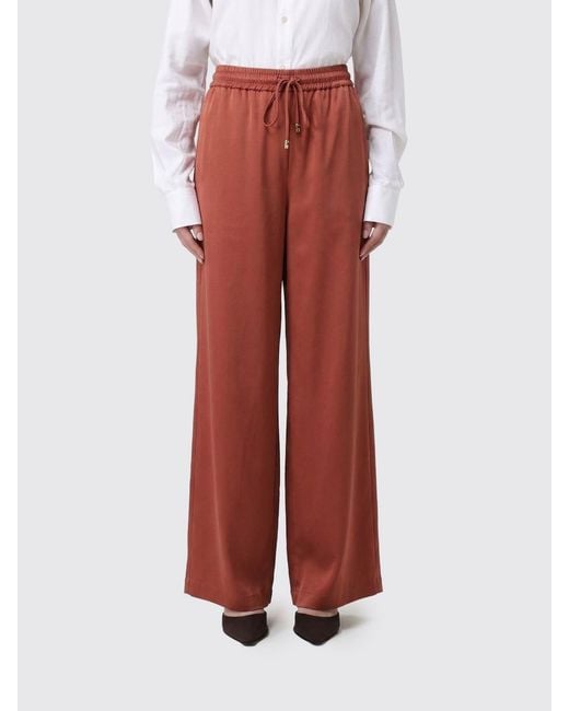 Max Mara Red Silk Jogging Trousers