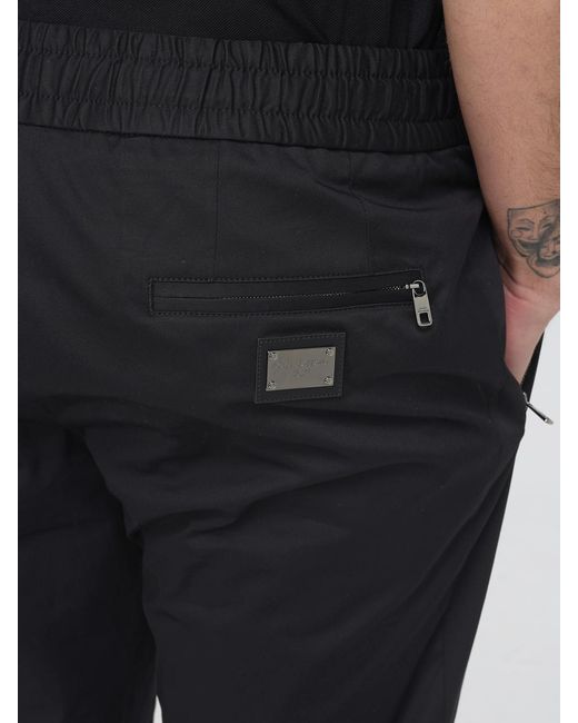Dolce & Gabbana Black Dolce &Amp Gabbana Stretch Cotton Slim Fit Trousers for men