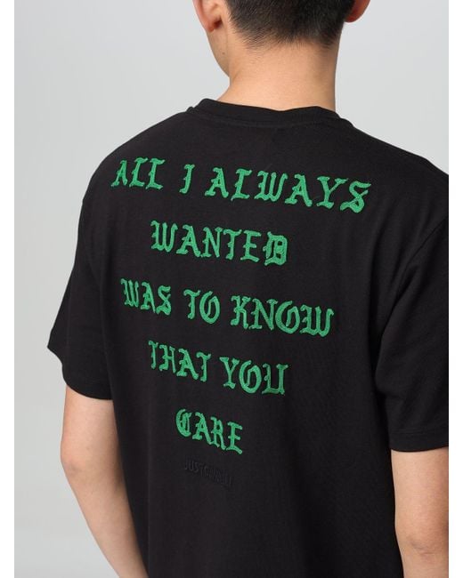 T-shirt con monogram di Just Cavalli in Black da Uomo