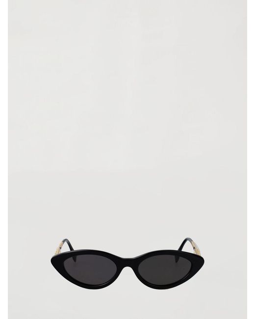 Fendi Black Cat-Eye Acetate Sunglasses With Metal Logo Lettering