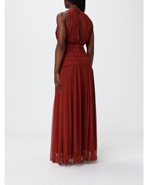 Twinset Red Long Viscose Dress