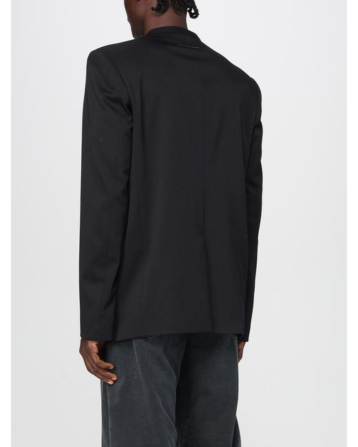 MM6 by Maison Margiela Blue Single-Breasted Virgin Wool Blazer for men