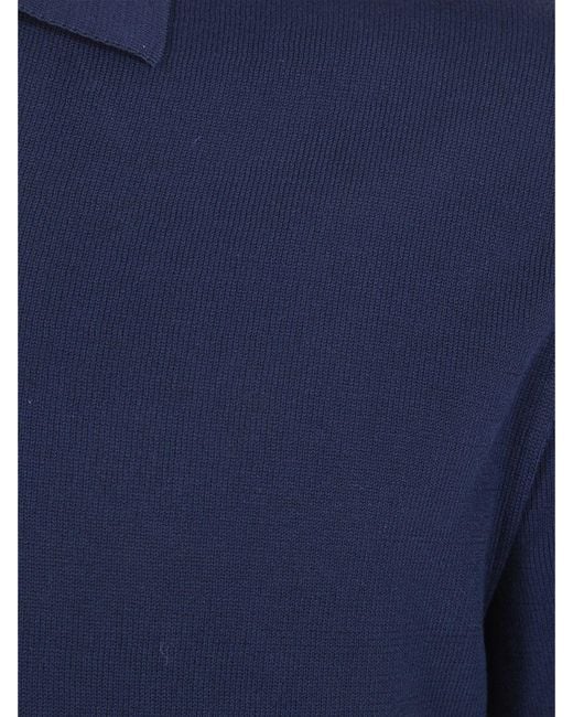 Dondup Blue Cotton Knit Polo Shirt for men