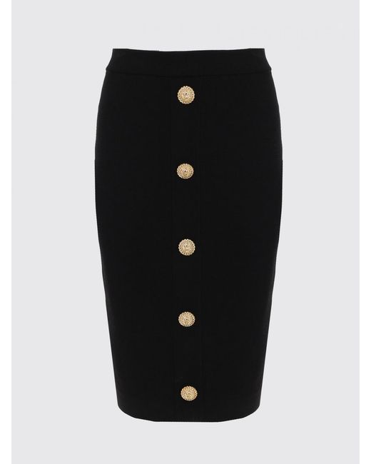 Balmain Black Viscose Pencil Skirt