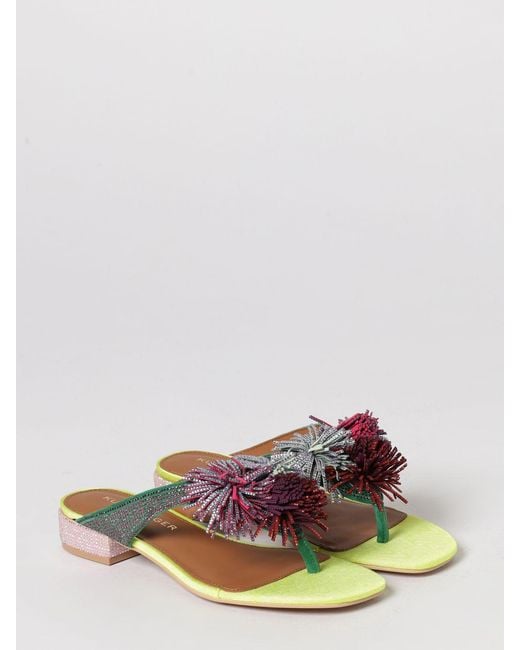 Kurt Geiger Multicolor London Pom Pom Suede Shoes With Rhinestones