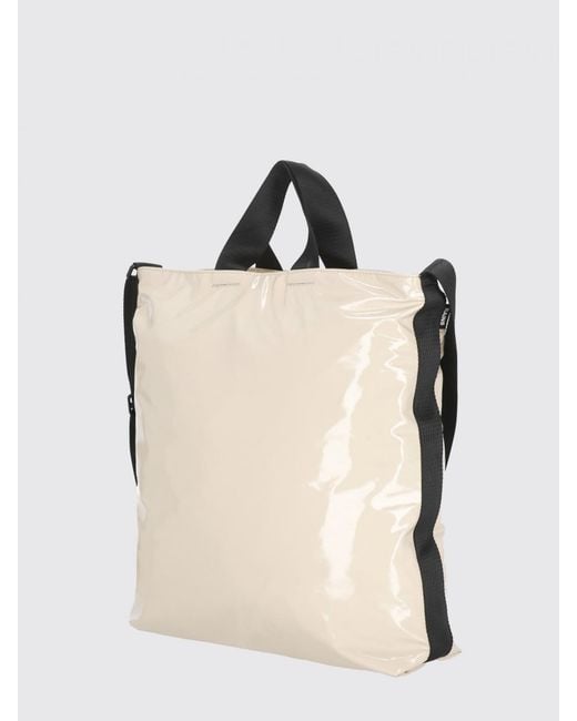 Rains Natural Dash Waterproof Polyurethane Tote Bag With Adjustable Shoulder Strap
