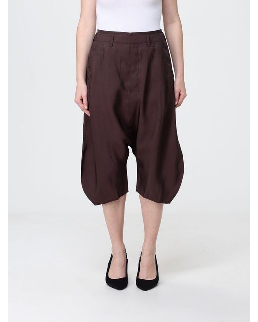 Lemaire Red High-Waisted Knee-Length Viscose Blend Shorts