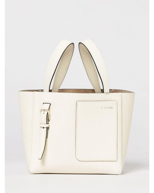 Valextra Natural Bucket Mini Grained Leather Bag