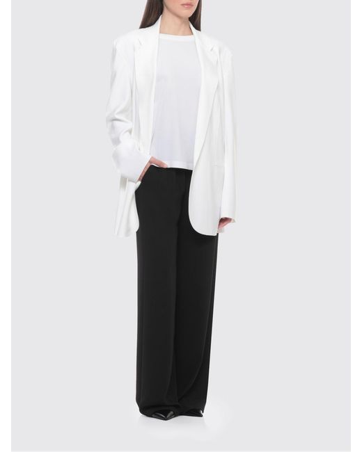 Norma Kamali White Single Breasted Polyester Blazer