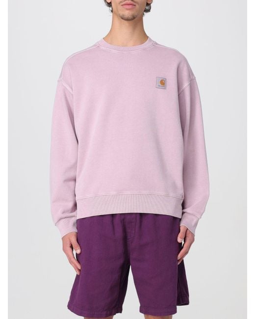 Felpa A Girocollo Con Logo di Carhartt in Purple da Uomo