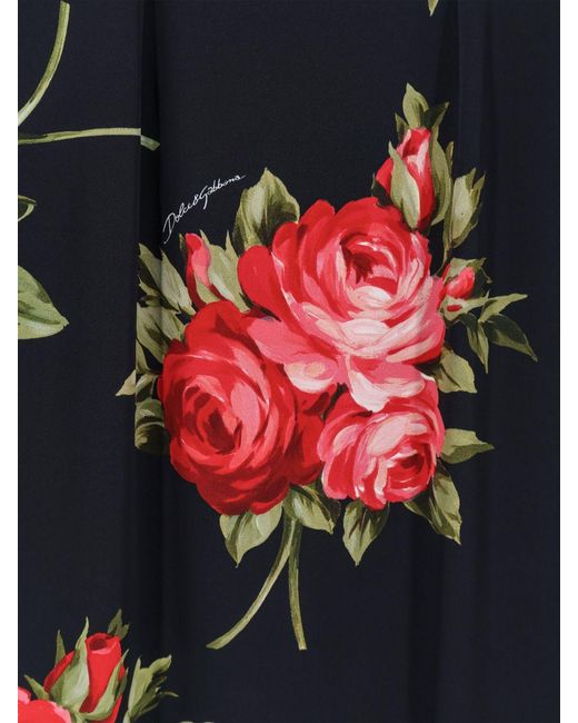 Dolce & Gabbana Black Dolce &Amp Gabbana Bouquet Print Sheath Dress