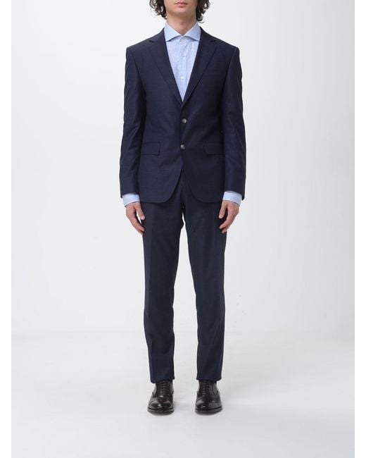 Boss Blue Wool Blend Single-Breasted Dress for men