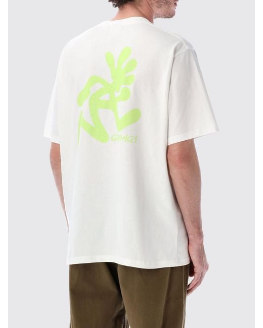 Gramicci White Cotton T-Shirt With Logo Print And Dropped Shoulder Design for men