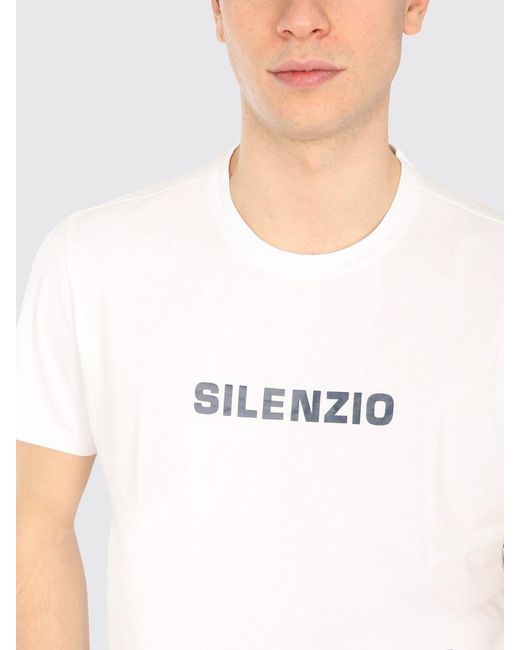 Aspesi White Cotton T-Shirt With Slogan for men