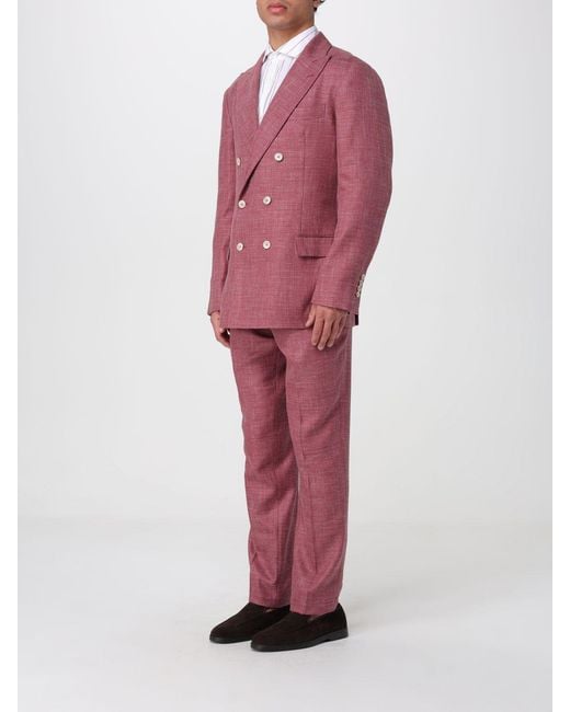 Brunello Cucinelli Red Suit for men