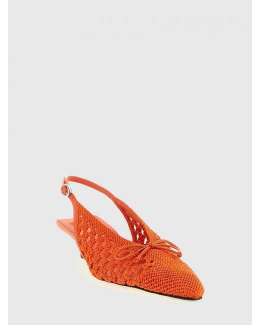 Jacquemus Red Duelo Crochet Knit Slingbacks