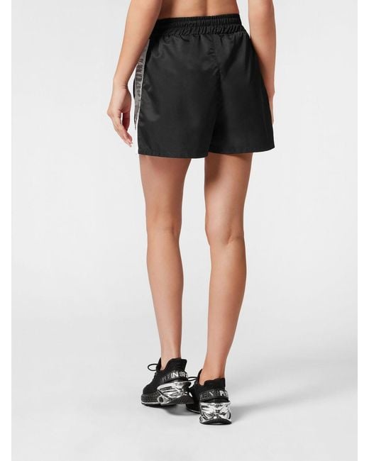 Philipp Plein Black Sports Shorts