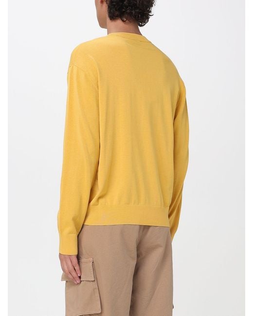 Laneus Yellow Cotton Knit Top for men