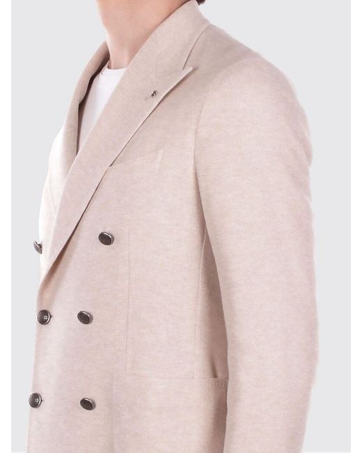 Tagliatore Pink Double Breasted Cotton Blend Blazer for men