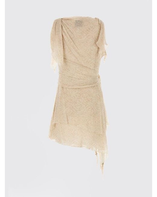 Isabel Marant Natural Trysha Asymmetric Silk Dress