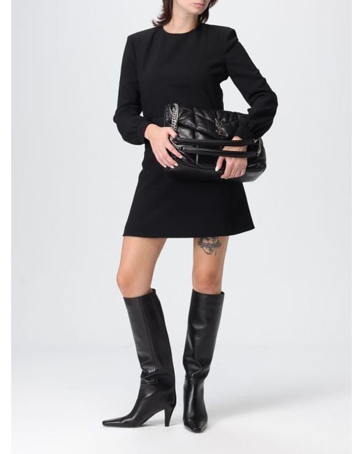 Borsa Puffer Medium di Saint Laurent in Black