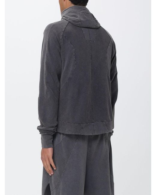 Thom Krom Blue Cotton Zip Hoodie for men
