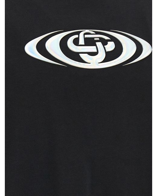 Casablanca Black Printed Organic Cotton T-Shirt for men