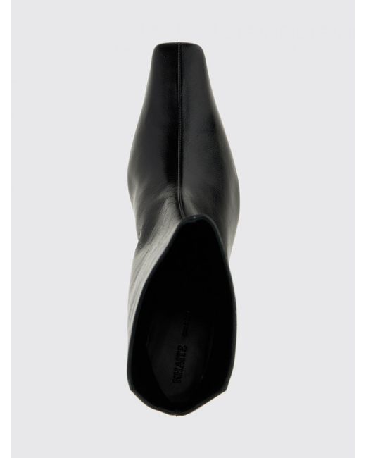 Khaite Black Ona Leather Ankle Boots