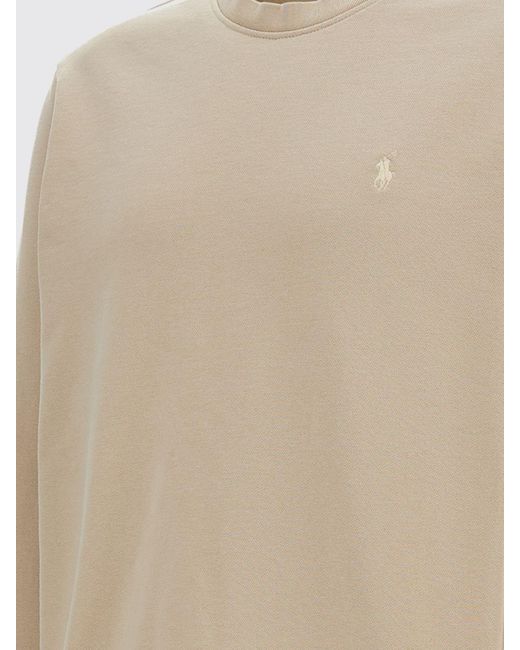 Polo Ralph Lauren Blue Cotton Crewneck Sweatshirt With Pony Logo for men