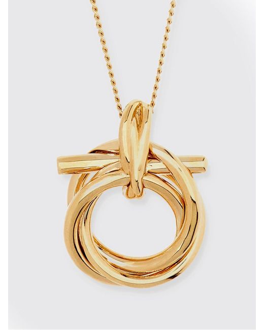Ferragamo White Gancini Sliding Pendant Necklace