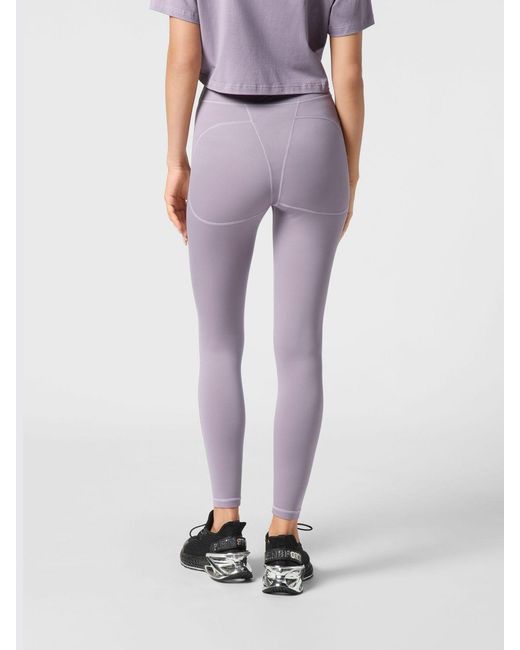 Philipp Plein Purple Technical Stretch Fabric Leggings