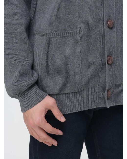 Golden Goose Deluxe Brand Gray Cotton Cardigan With Logo for men