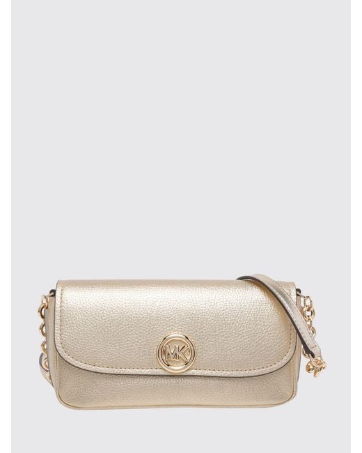 Michael Kors Natural Small Nolita Hammered Leather Shoulder Bag