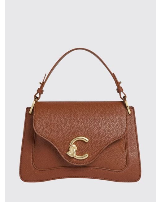 Coccinelle Brown C-Me Mini Hammered Leather Bag