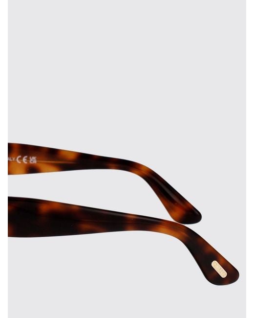 Tom Ford White Rectangular Cat-Eye Acetate Sunglasses
