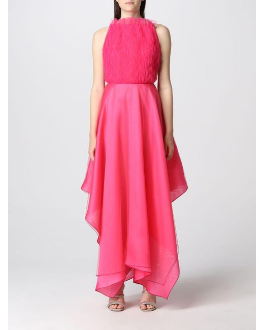Giorgio Armani Pink Long Chiffon Dress