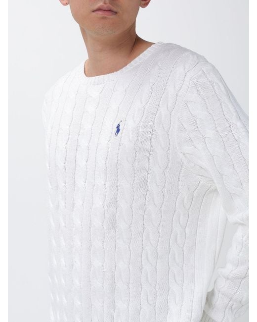 Polo Ralph Lauren White Cotton Sweater for men