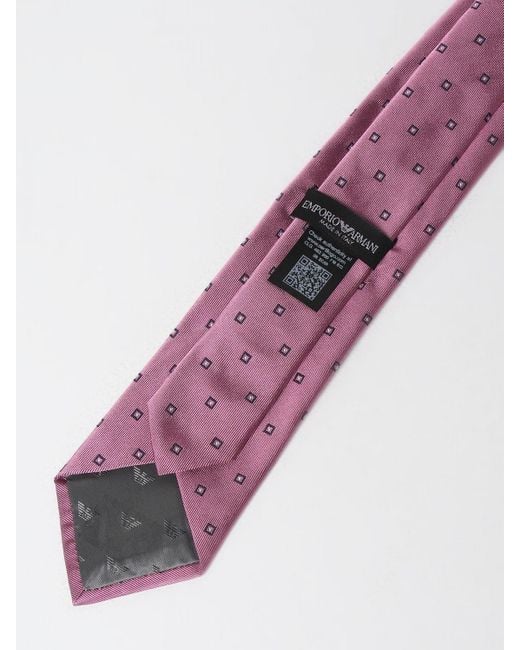 Cravatta in seta jacquard di Emporio Armani in Pink da Uomo