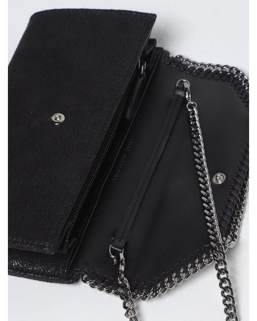 Stella McCartney Gray Falabella Cracked Synthetic Suede Wallet