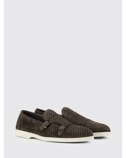 Doucal's White Woven Suede Monk Strap for men