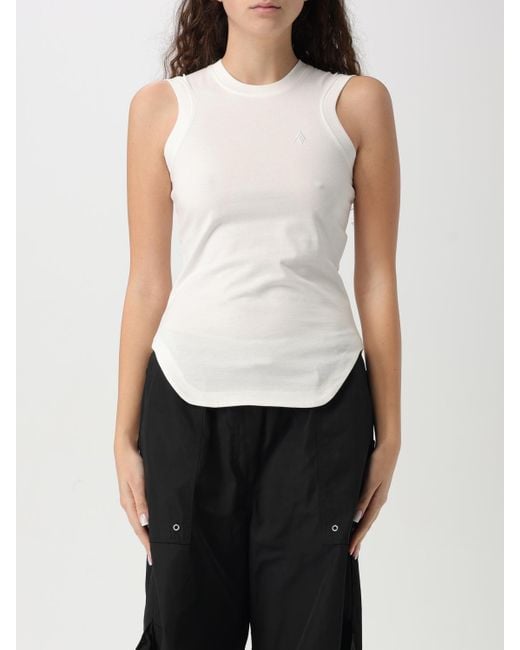 The Attico White Stretch Cotton Tank Top