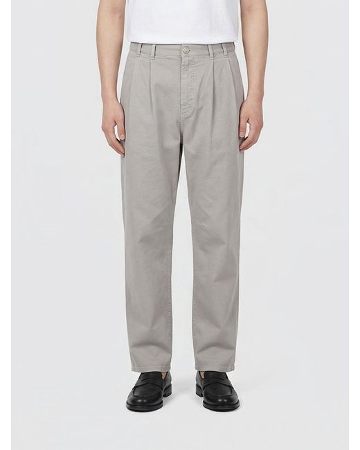Brunello Cucinelli Gray Stretch Cotton Wide Leg Trousers for men